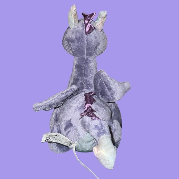 Webkinz Ganz Stormy Dragon Purple Plush HM634 Stuffed Animal 8” - Picture 5 of 6